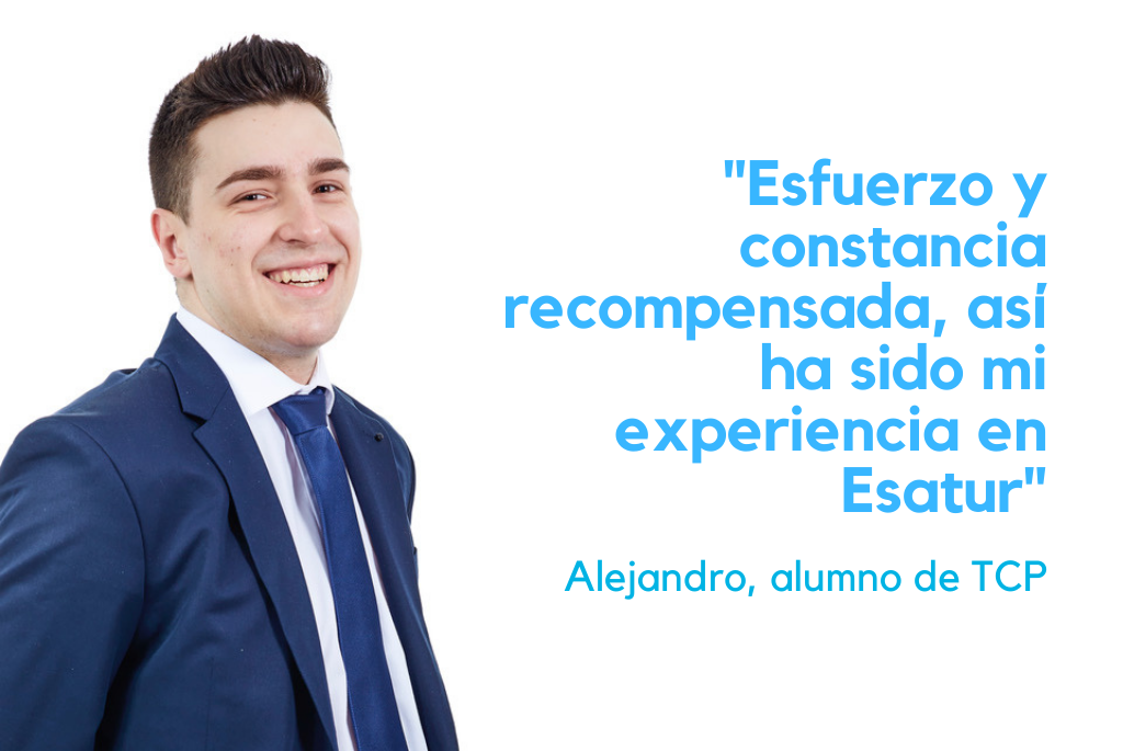 Alejandro García es alumno de TCP Madrid, auxiliar de vuelo, y cuenta su experiencia en esatur